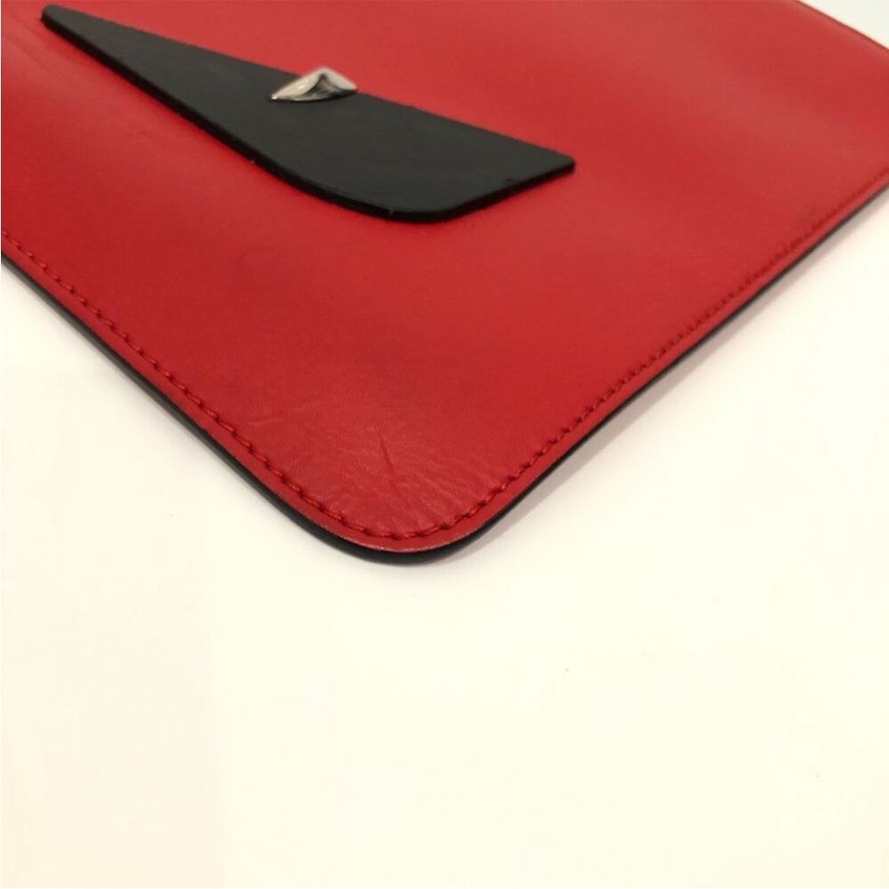 Fendi Red Leather Monster Eye Zipper Clutch - Picture 6 of 10